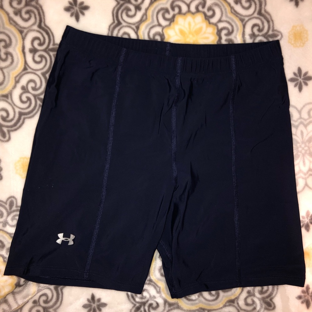 Navy blue under armour spandex shorts